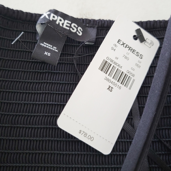 Express Elegant Black Bubble Skirt Mini Dress Size XS - Picture 7 of 14